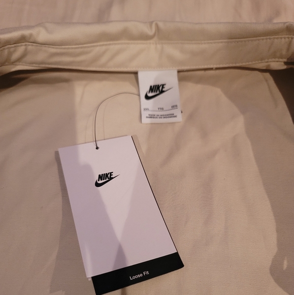 Men's beige button up collared tee with drawstring - Picture 3 of 3